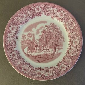 Vintage Floral Pink Dinner Plate